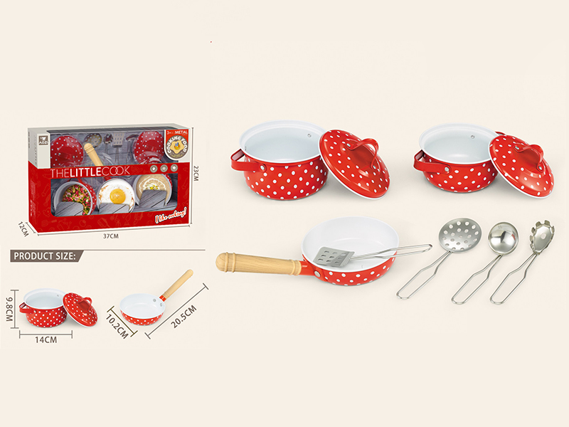 Printed Metal Tableware Set 9pcs