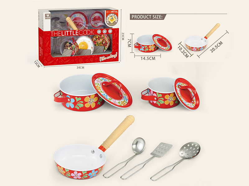Printed Metal Tableware Set 8pcs
