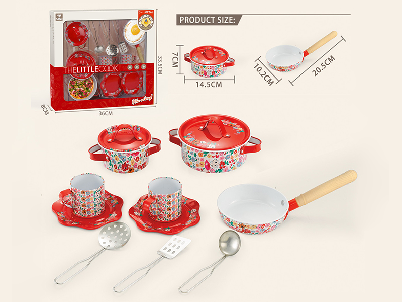 Printed Metal Tableware Set 12pcs