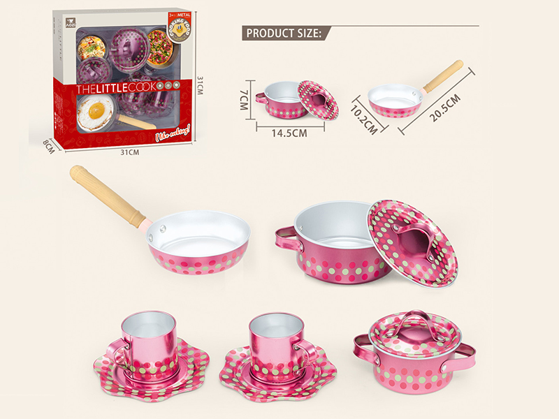 Printed Metal Tableware Set 9pcs