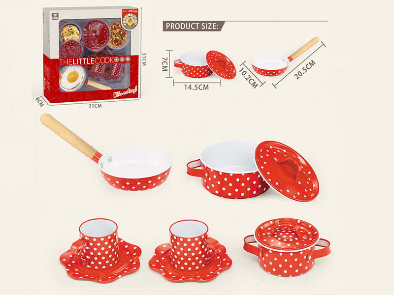 Printed Metal Tableware Set 9pcs