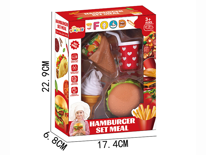 Hamburger Fruit Pie Fast Food Set