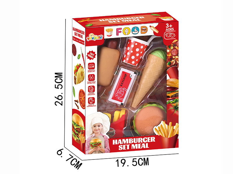 Hamburger Hot Dog Fast Food Set
