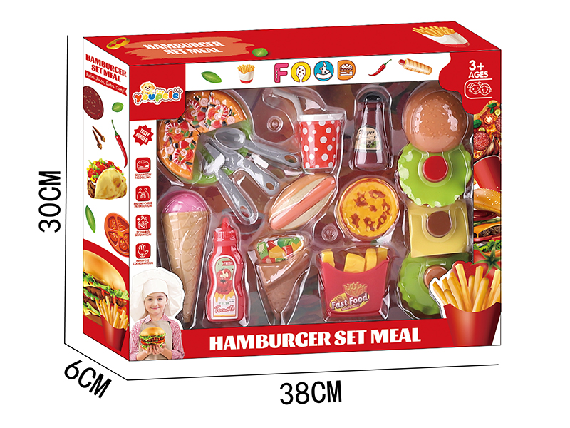 Hamburger Pizza Fast Food Set