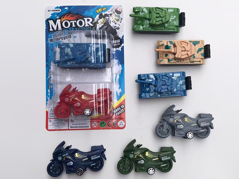 Pull Back Motorcycle + Pull Back Tank