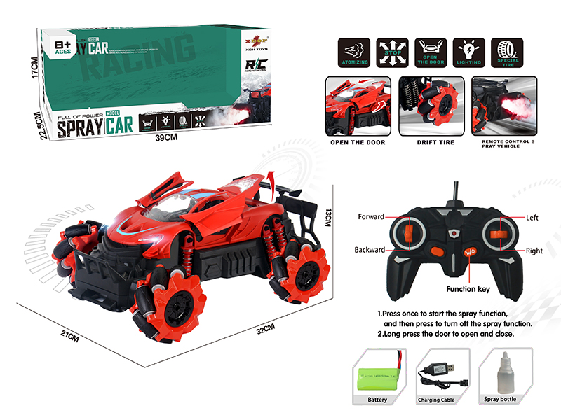 One Button Three Door Opening Drift Spray Remote Control Car