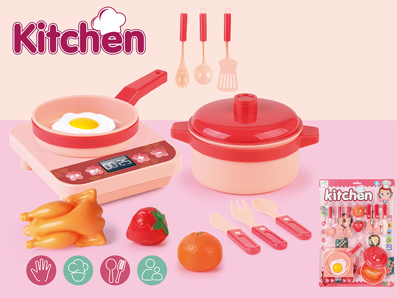 13PCS Pink Kitchen Toy