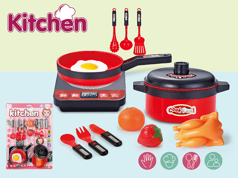 13PCS Red Kitchen Toy