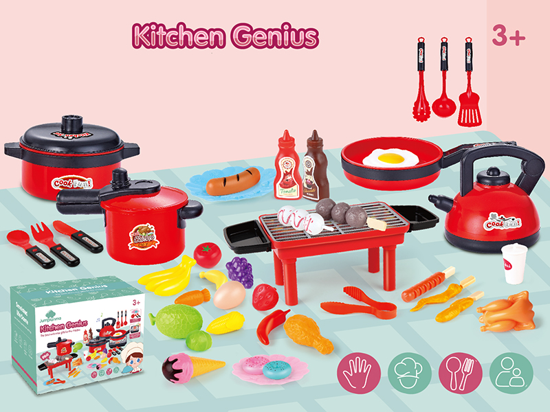40PCS Red Simulated Kitchen Toy