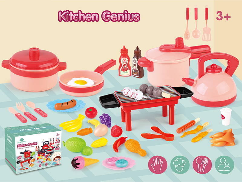 40PCS Pink Simulated Kitchen Toy