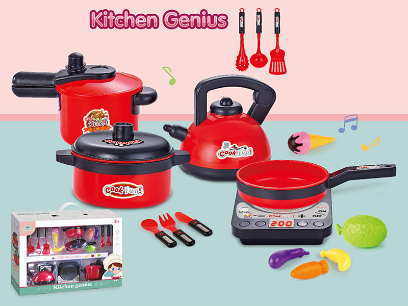 16PCS Red Simulated Kitchen Toy