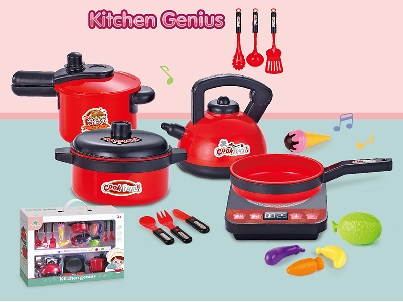 16PCS Red Simulated Kitchen Toy