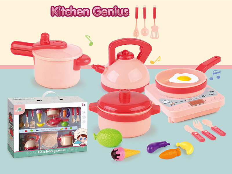 16PCS Pink Simulated Kitchen Toy