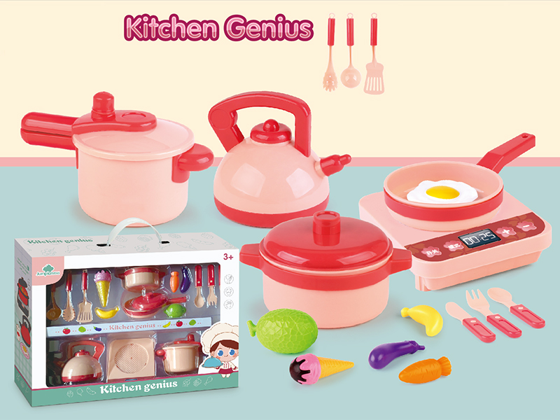 16PCS Pink Simulated Kitchen Toy