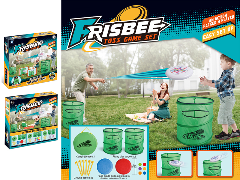Large Silicone Frisbee Throwing Barrel Set
