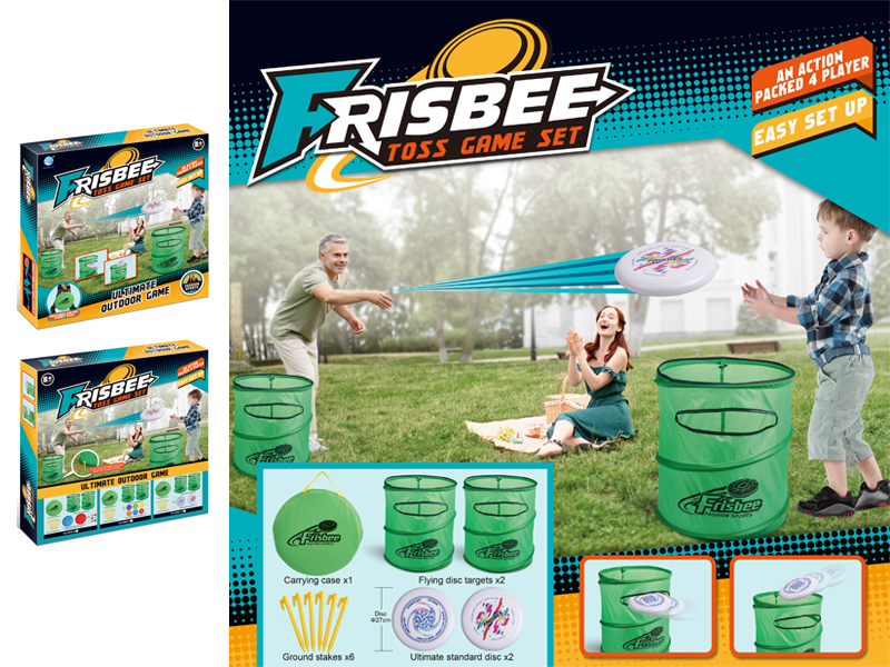 Large Frisbee Throwing Barrel Set