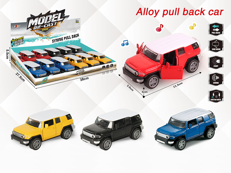 1:32 Toyota FJ Pull Back Alloy Open Door Car With Light And Music(12PCS)