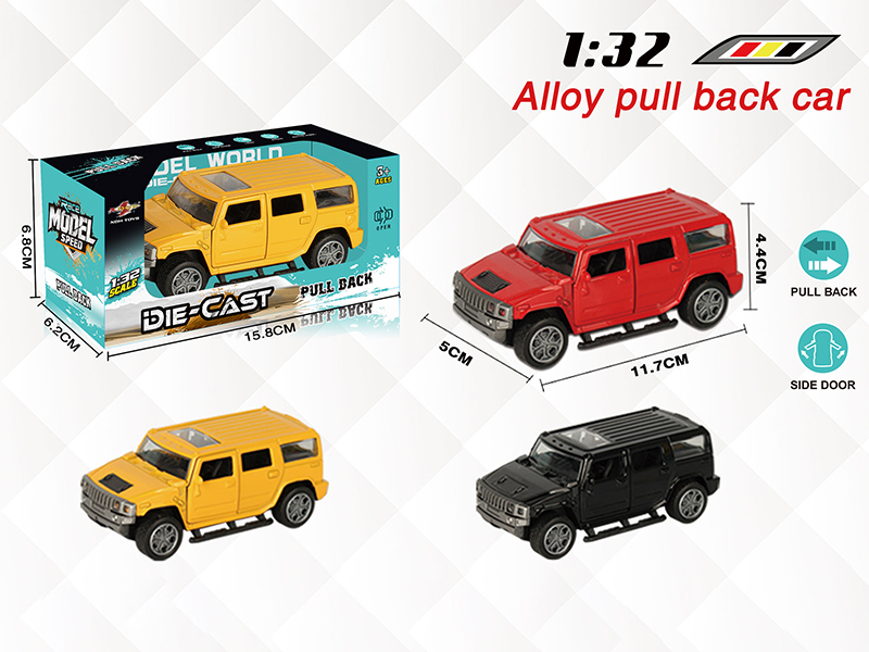 1:32 Hummer Pull Back Alloy Open Door Car