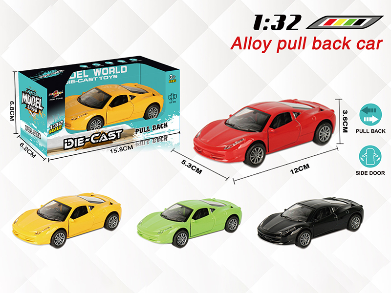 1:32 Ferrari Pull Back Alloy Open Door Car