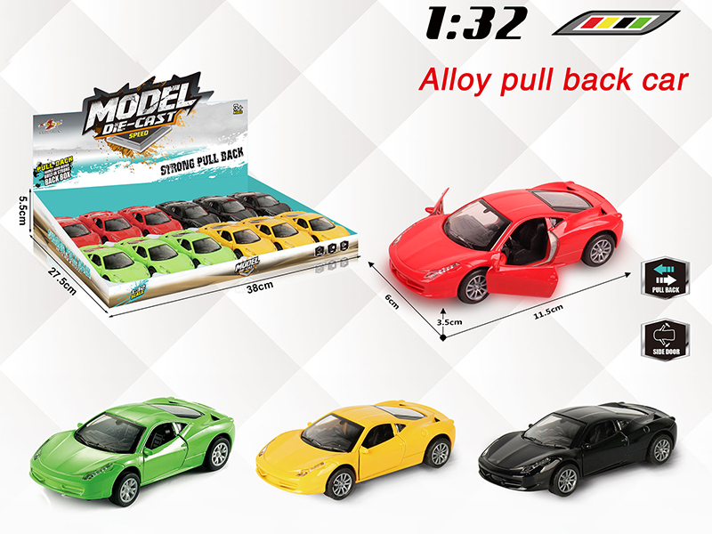 1:32 Ferrari Pull Back Alloy Open Door Car(12PCS)