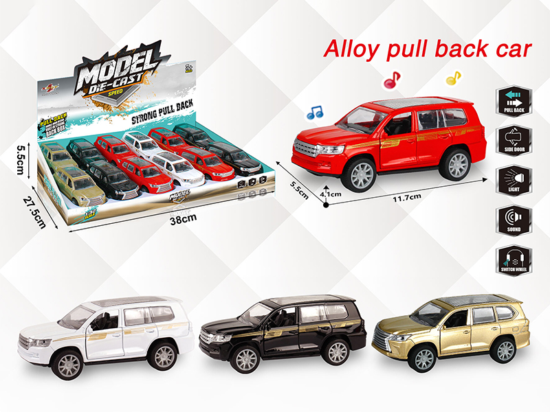1:32 Lexus Pull Back Alloy Open Door Car With Light And Music(12PCS)
