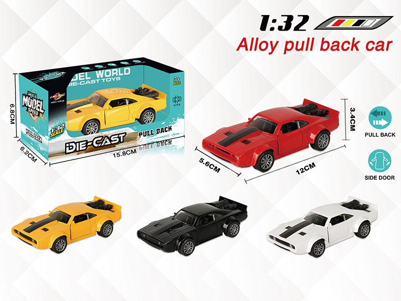 1:32 Dodge Pull Back Alloy Open Door Car