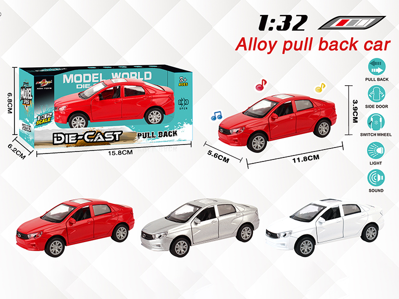 1:32 Pull Back Alloy Russian Wagon With Light And Music,Can Open The Doors