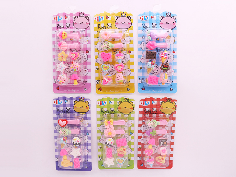 Children's Ring Hairpin Jewelry Set