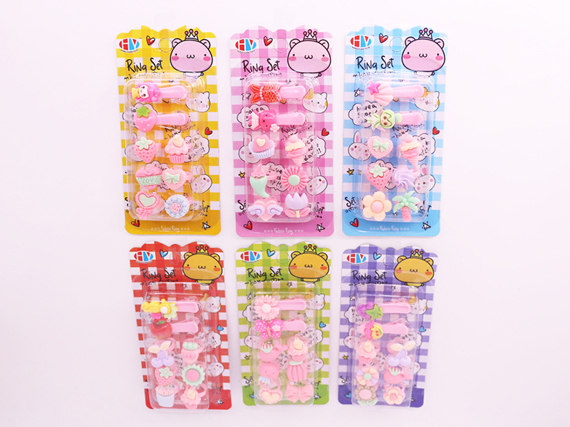 Children's Ring Hairpin Jewelry Set