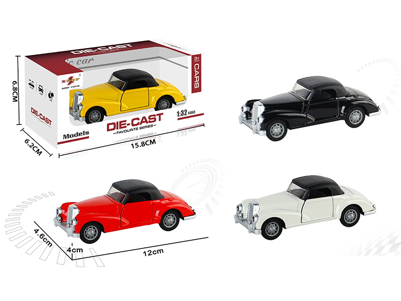 1:32 Benz Open Doors Alloy Pull Back Vintage Car