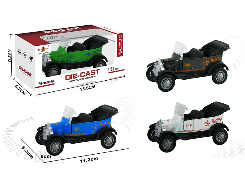 1:32 Open Doors Alloy Pull Back Vintage Car