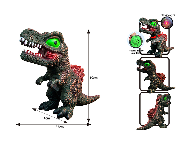 Q Version Mini Cartoon Soft Plastic Spinosaurus (With Ic+Eye Glow+Head Rotation+Vinyl Filled Cotton)
