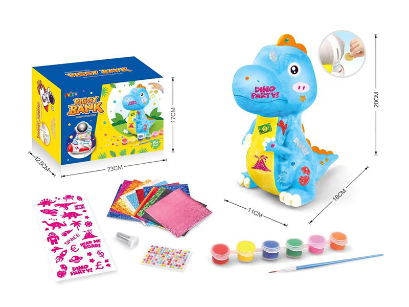 DIY Dinosaur Painted Money Bank
