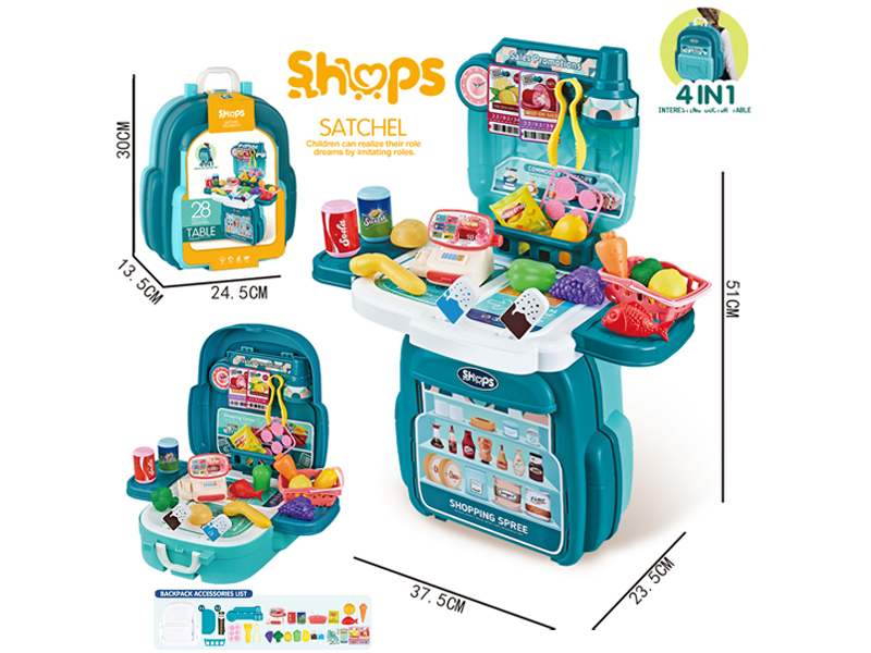28PCS Supermarket Toy Backpack