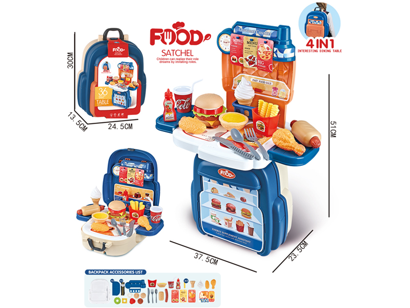 36PCS Hamburg Toy Backpack