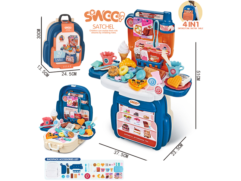 39PCS Tea Dessert Toy Backpack