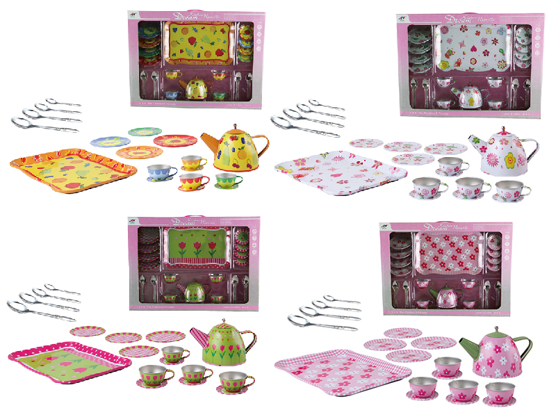 Tinplate Printed Tea Set 19pcs