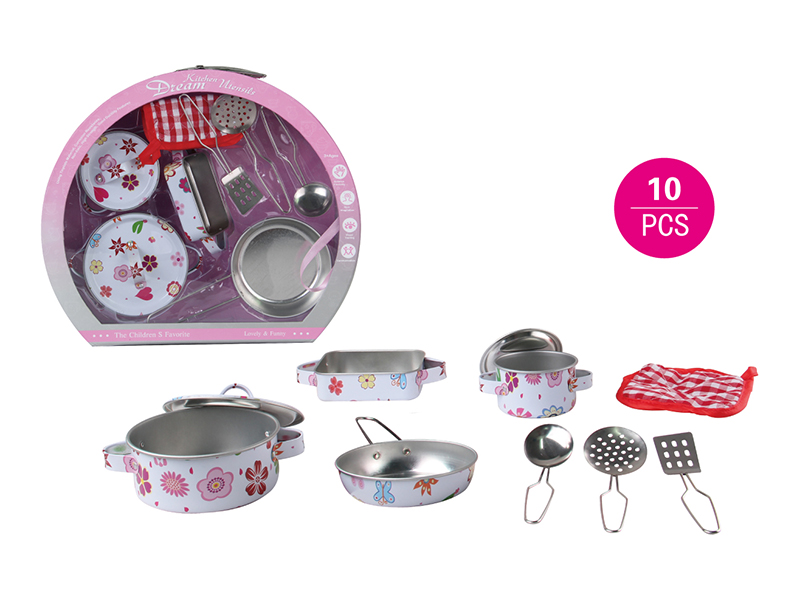 Tinplate Printed Tableware Toys 10pcs