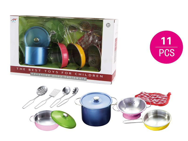 Stainless Steel Spray-Painted Tableware Toys 11pcs