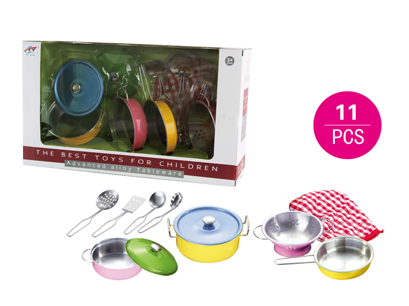 Stainless Steel Spray-Painted Tableware Toys 11pcs