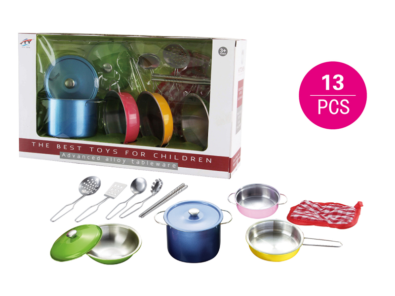 Stainless Steel Spray-Painted Tableware Toys 13pcs
