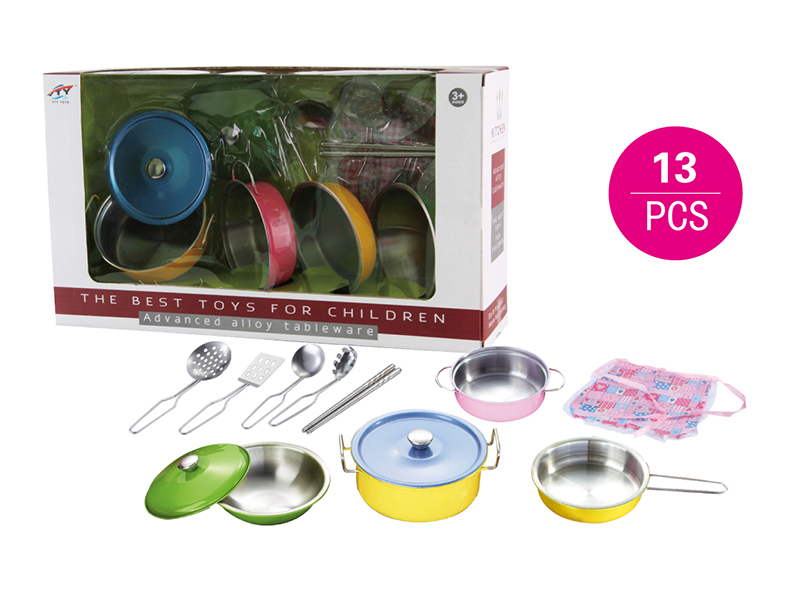 Stainless Steel Spray-Painted Tableware Toys 13pcs