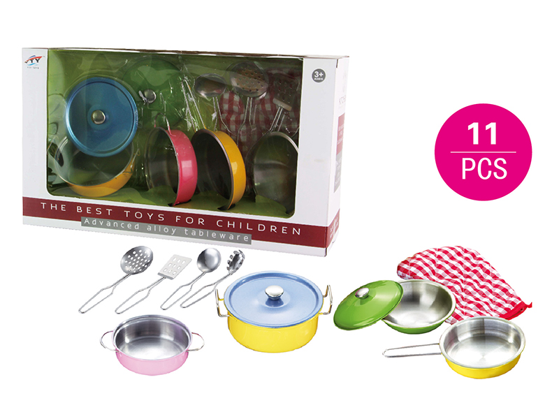 Stainless Steel Spray-Painted Tableware Toys 11pcs
