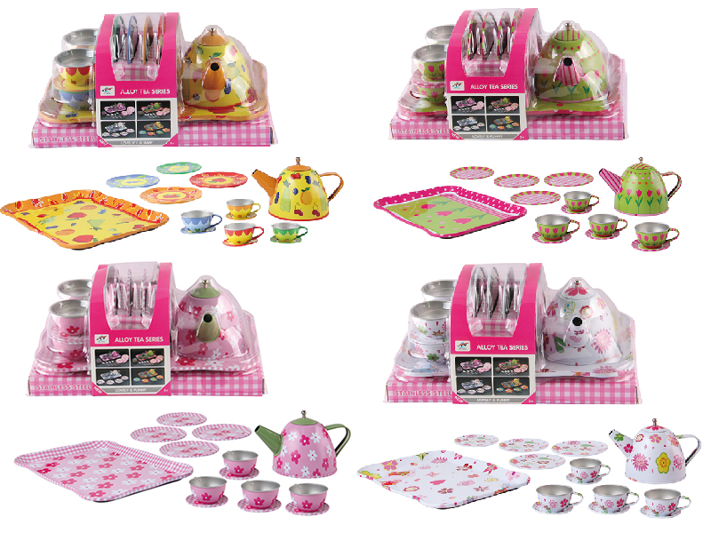 Tinplate Printed Tea Set 15pcs