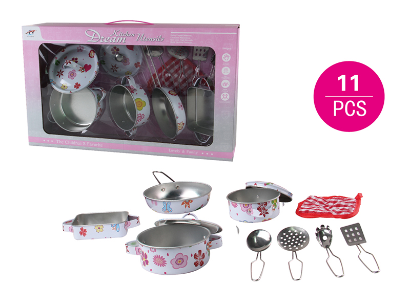 Tinplate Printed Tableware Toys 11pcs