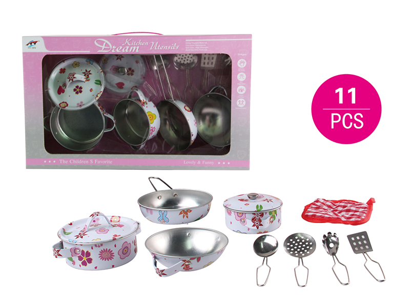 Tinplate Printed Tableware Toys 11pcs
