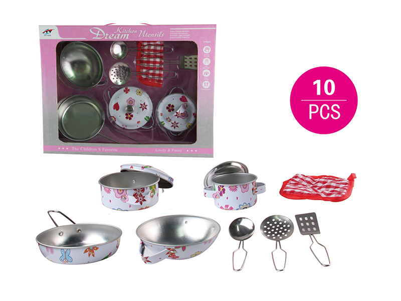 Tinplate Printed Tableware Toys 10pcs