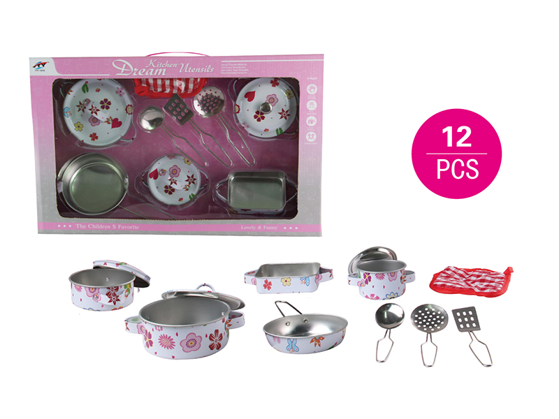 Tinplate Printed Tableware Toys 12pcs