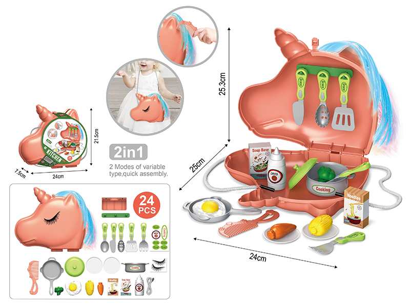2 In 1 Kitchen Unicorn Storage Shoulder Bag 24PCS