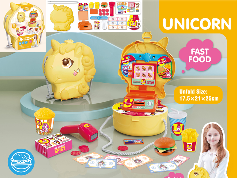 27PCS Unicorn Burger Shop Shoulder Bag